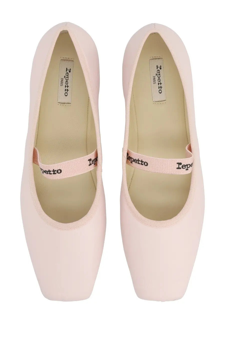 Repetto women’s ballerina Lisbeth blue pastel pink ballet flats with elastic strap across the instep