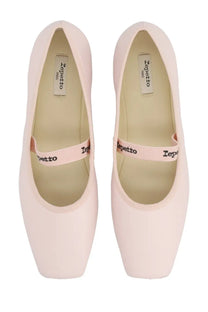 Repetto women’s ballerina Lisbeth blue pastel pink ballet flats with elastic strap across the instep