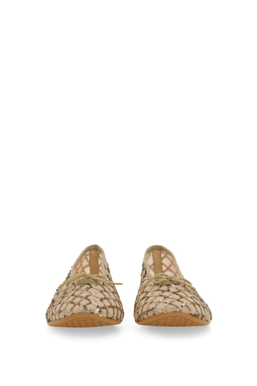 Repetto women’s dancer lilouh beige ballet flats with shimmering gold sequins and delicate lace-up detailing