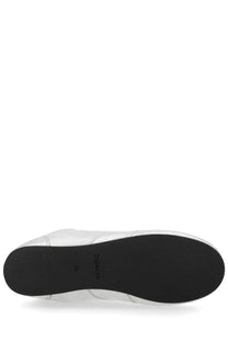 Repetto women’s sneaker tennis silk silver white leather sneaker with black rubber sole and subtle stitching details