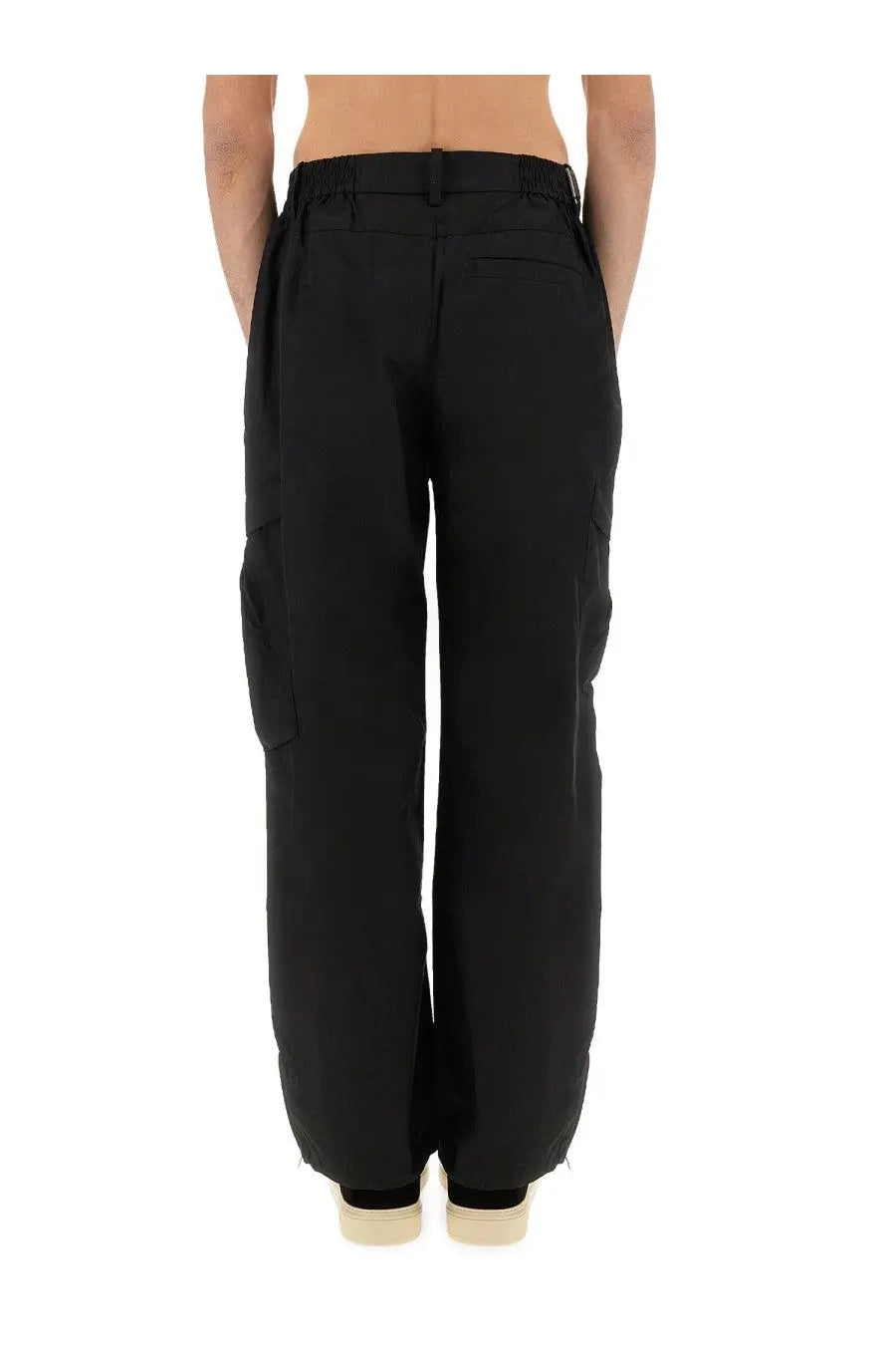 Represent men’s cargo tech pants black with relaxed wide-leg cut and multiple side pockets for versatile wear
