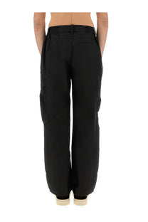 Represent men’s cargo tech pants black with relaxed wide-leg cut and multiple side pockets for versatile wear