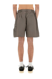 Olive green represent mens cargo tech shorts with elastic waistband and side pockets perfect for casual wear