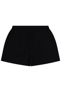 Black represent men’s costume da bagno con athletic shorts with an elastic waistband and minimalist design