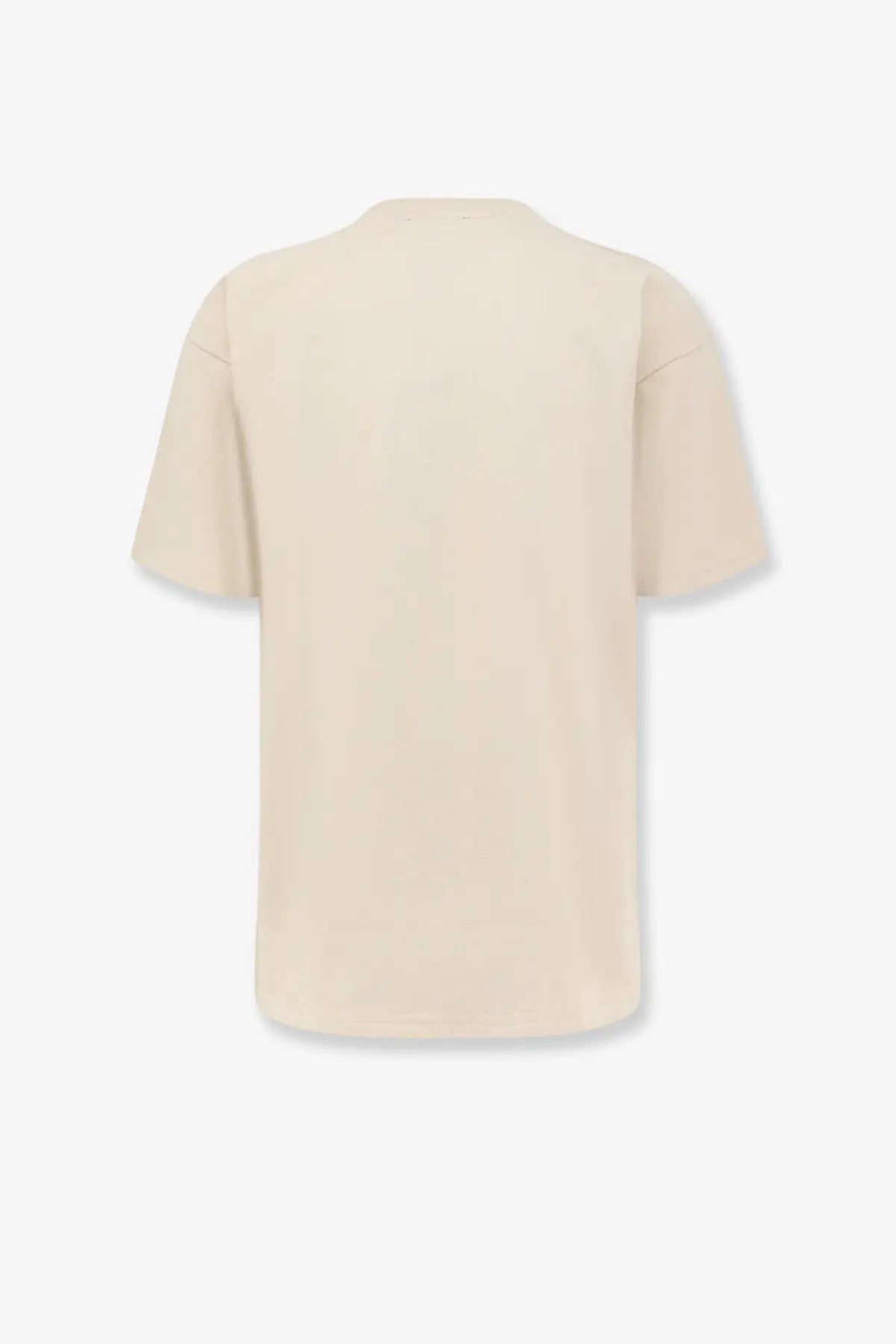 Represent men’s cotton shirt white oversized cream-colored t-shirt with relaxed fit and short sleeves
