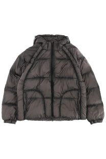 Represent men’s down jacket black dark gray puffer jacket with hood and quilted design for cold weather wear