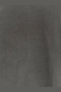 Represent men’s black cotton sweatshirt with subtle arched metallic studs spelling madness across the chest