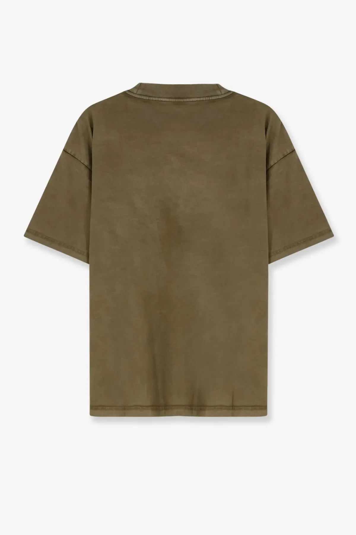 Olive green oversized cotton t-shirt with relaxed fit and subtle tie-dye effect from represent men