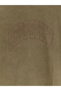 A taupe cotton sweatshirt with an arched rhinestone design from the represent men’s embellished shirt collection