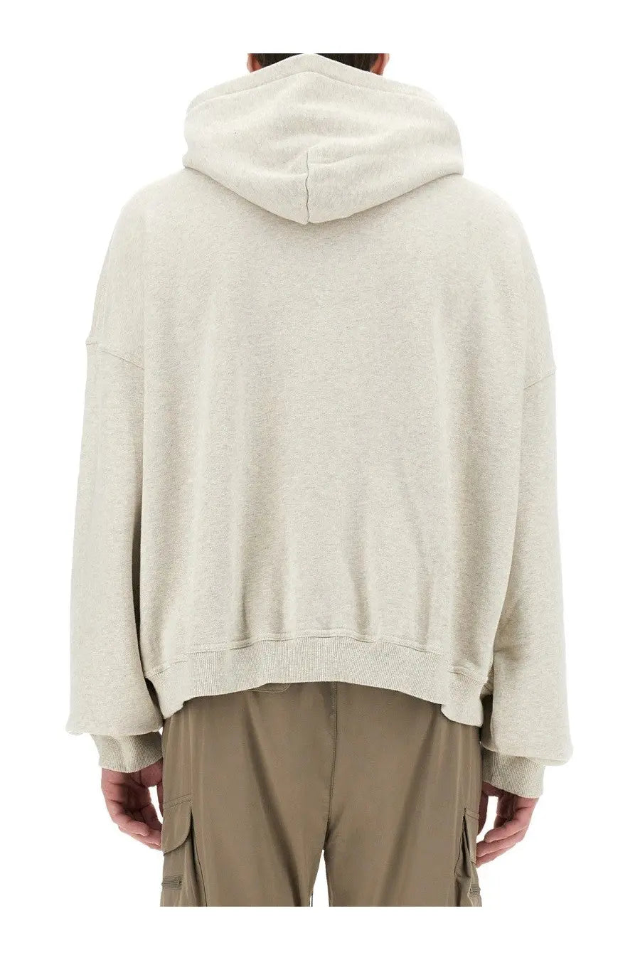 Represent men’s hoodie white soft off-white hooded sweatshirt with relaxed fit and ribbed cuffs