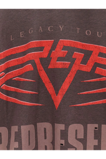 Dark gray Represent men’s living legacy reversible organic cotton and hemp t-shirt with bold red and black legacy tour graphic