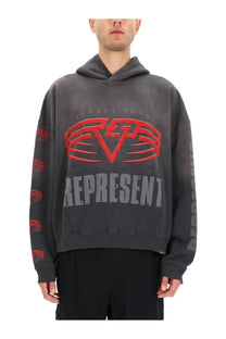 Represent men’s living legacy sweatshirt grey oversized dark gray hoodie with bold red and gray graphic print