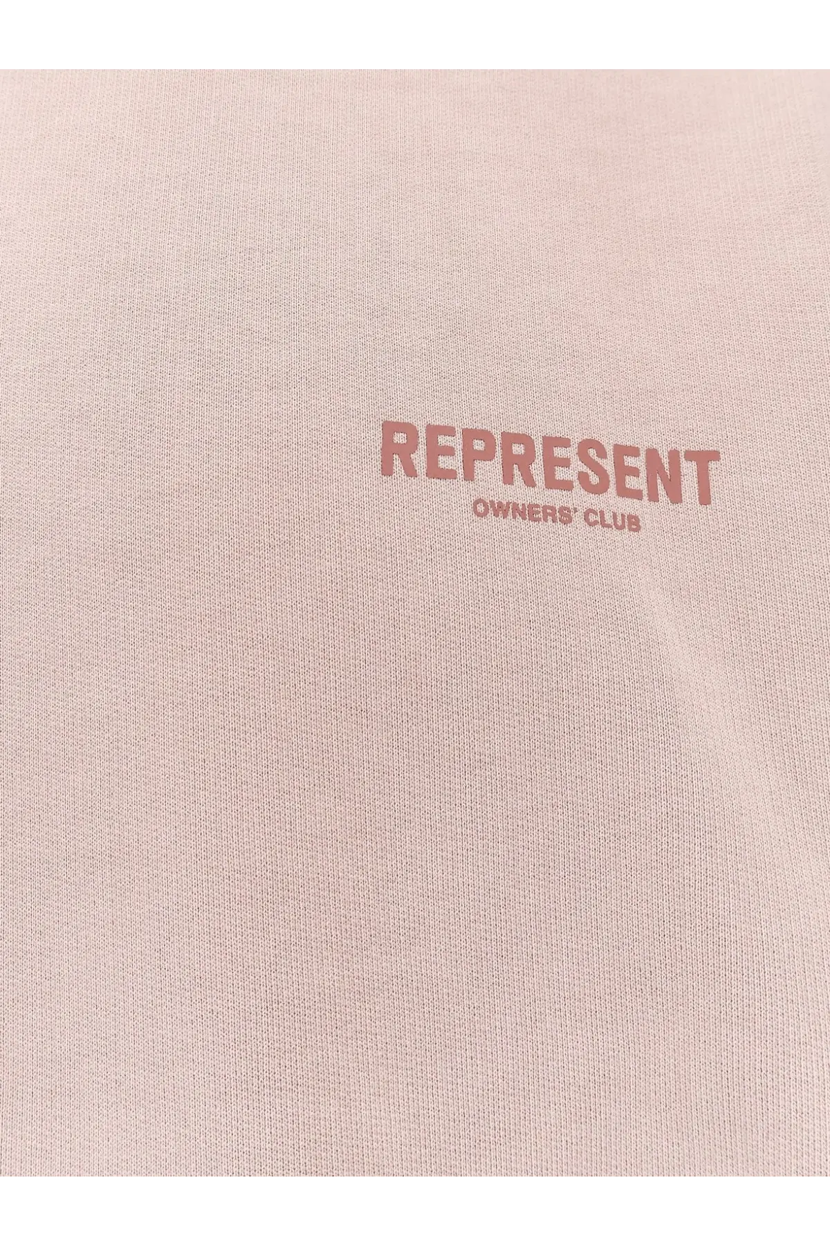 Represent men’s owners club cotton hoodie in grey featuring a soft blush pink cotton t-shirt with rose logo print