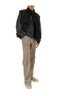 Represent men’s padded vest black with quilted texture and front zipper closure made from lightweight material