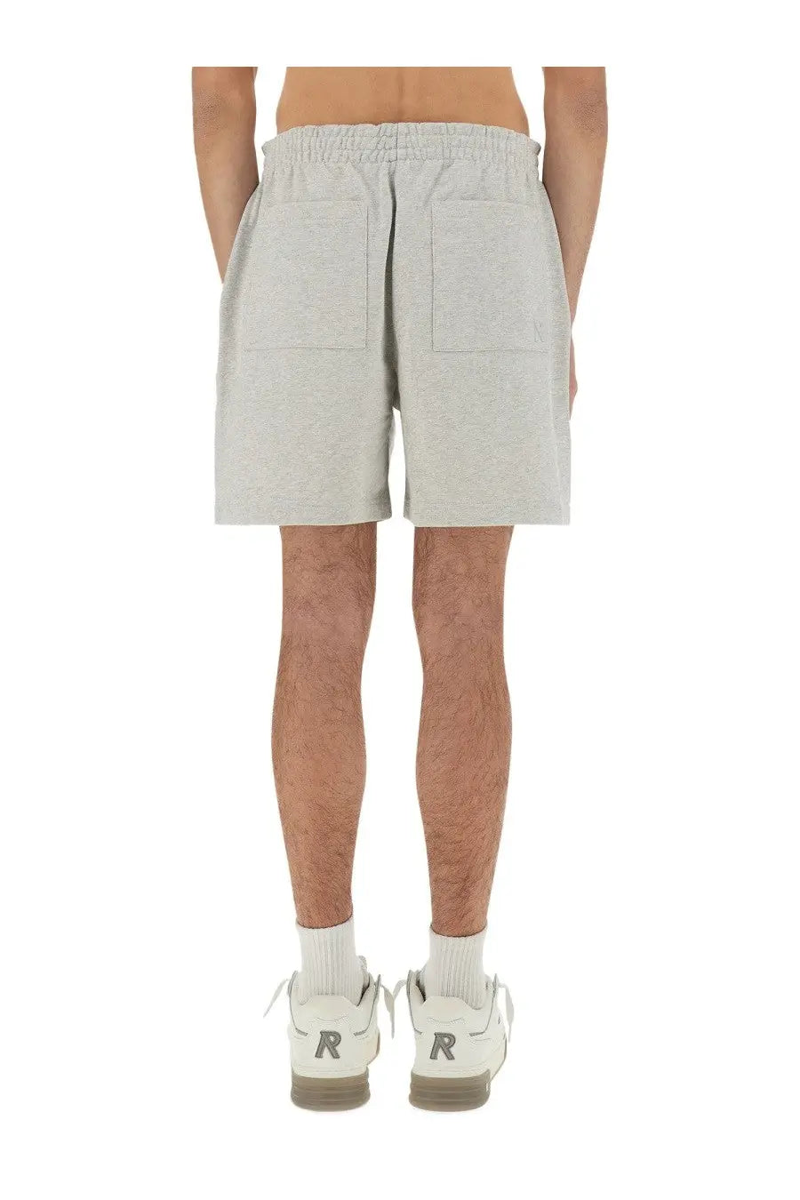 Represent men’s short initial grey light gray relaxed-fit shorts with elastic waistband and two front pockets