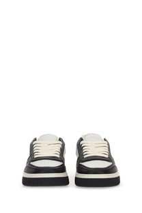 Represent men’s sneaker initial black low-top with black and white textured upper contrasting laces and chunky soles