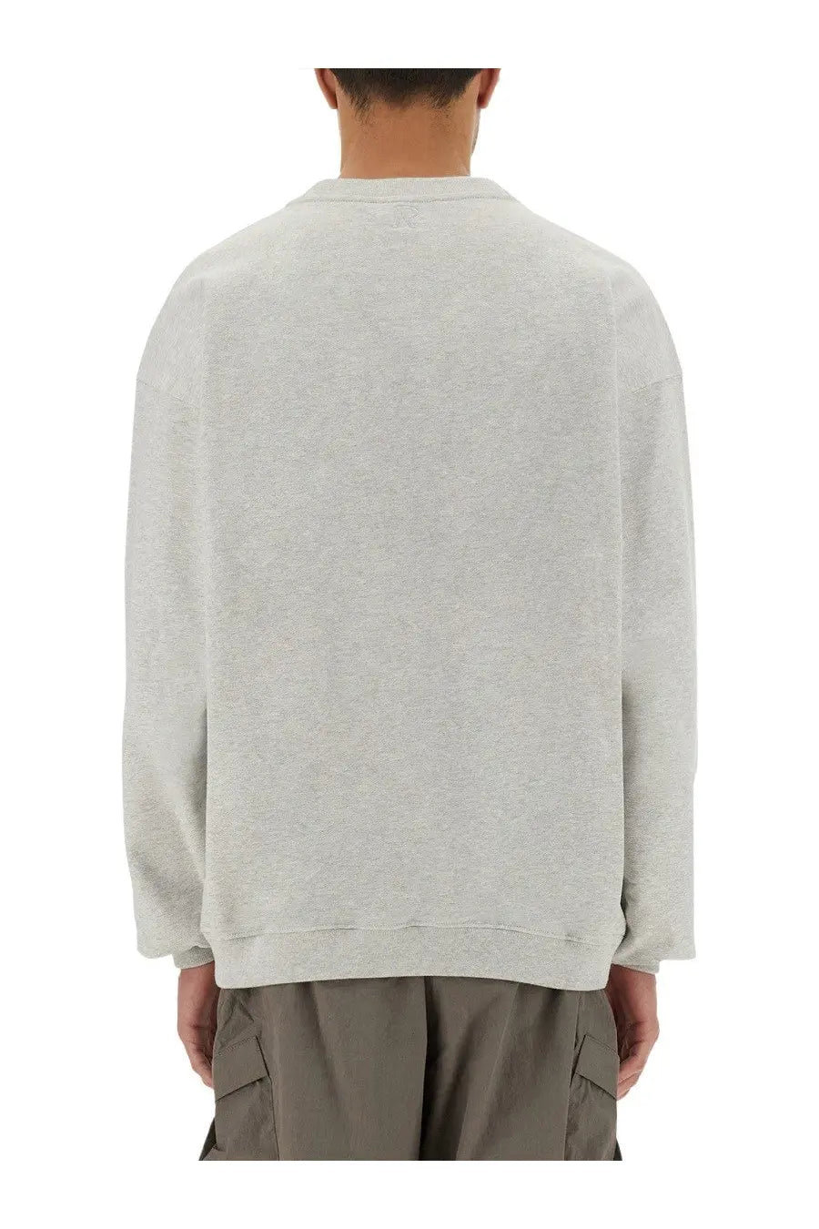 Represent men’s sweatshirt initial grey light gray heathered relaxed fit with ribbed cuffs made of soft fabric