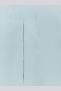 Light blue retrofete women’s asta satin skirt with vertical creases and smooth satin finish perfect for elegant occasions