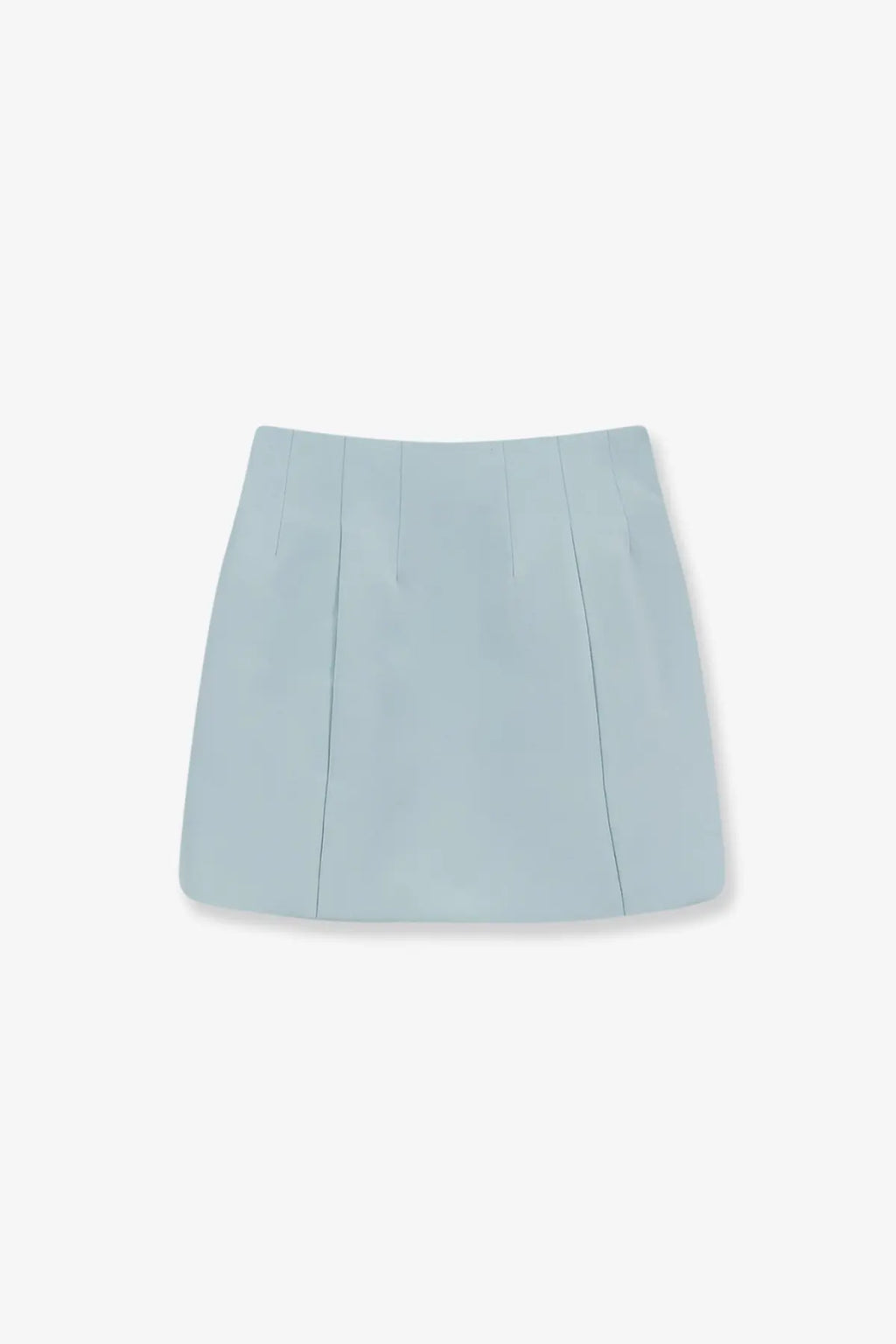 Retrofete women’s asta satin skirt in light blue with pleated design and smooth structured fabric mini skirt