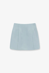 Retrofete women’s asta satin skirt in light blue with pleated design and smooth structured fabric mini skirt