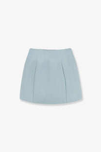 Retrofete womens asta satin skirt in light blue with pleated design and smooth structured fabric in mini length