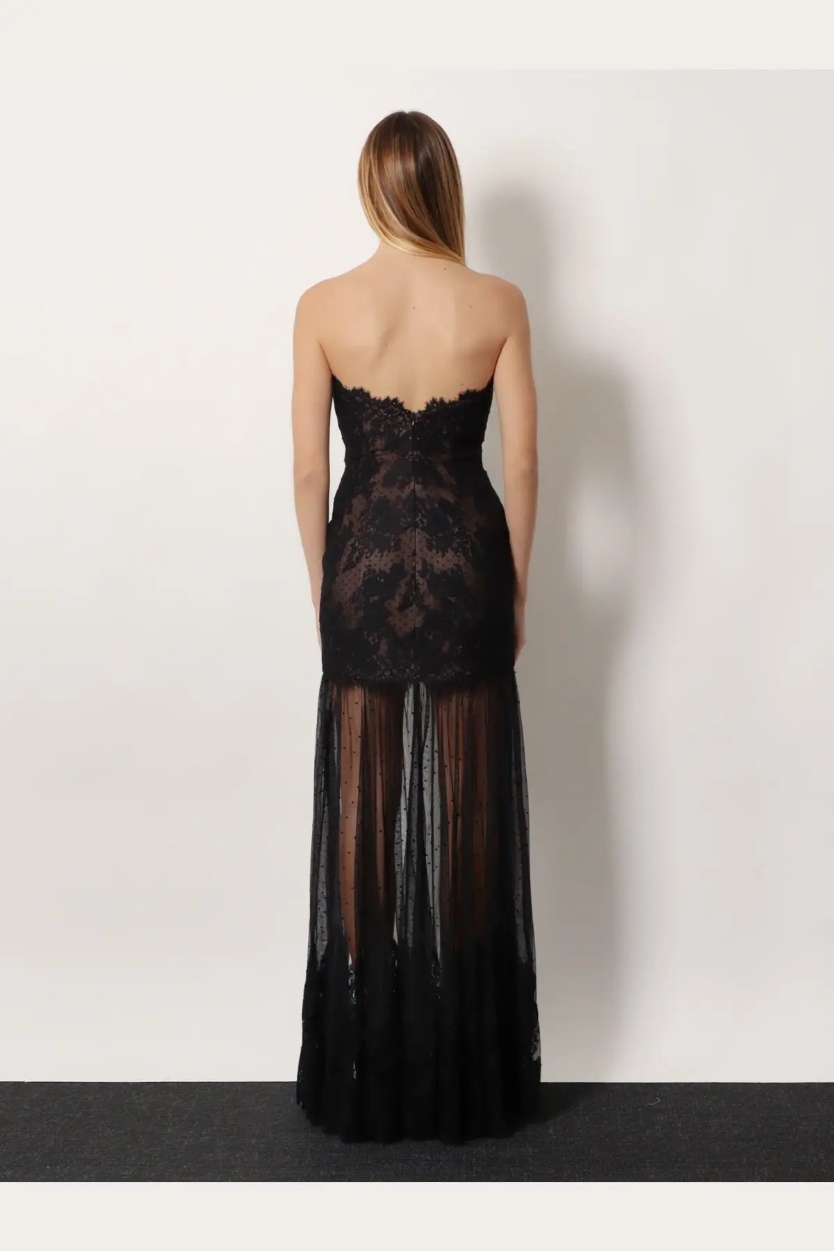 Retrofete Women's Vespera Long Lace Dress Black