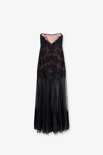 Retrofete Women's Vespera Long Lace Dress Black