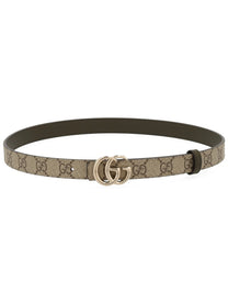 Gucci Women's Reversible Belt GG Marmont Brown