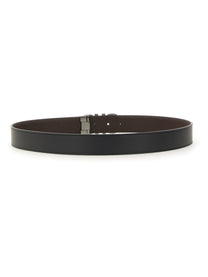 Ferragamo Men's Cintura Reversibile Gancini Black