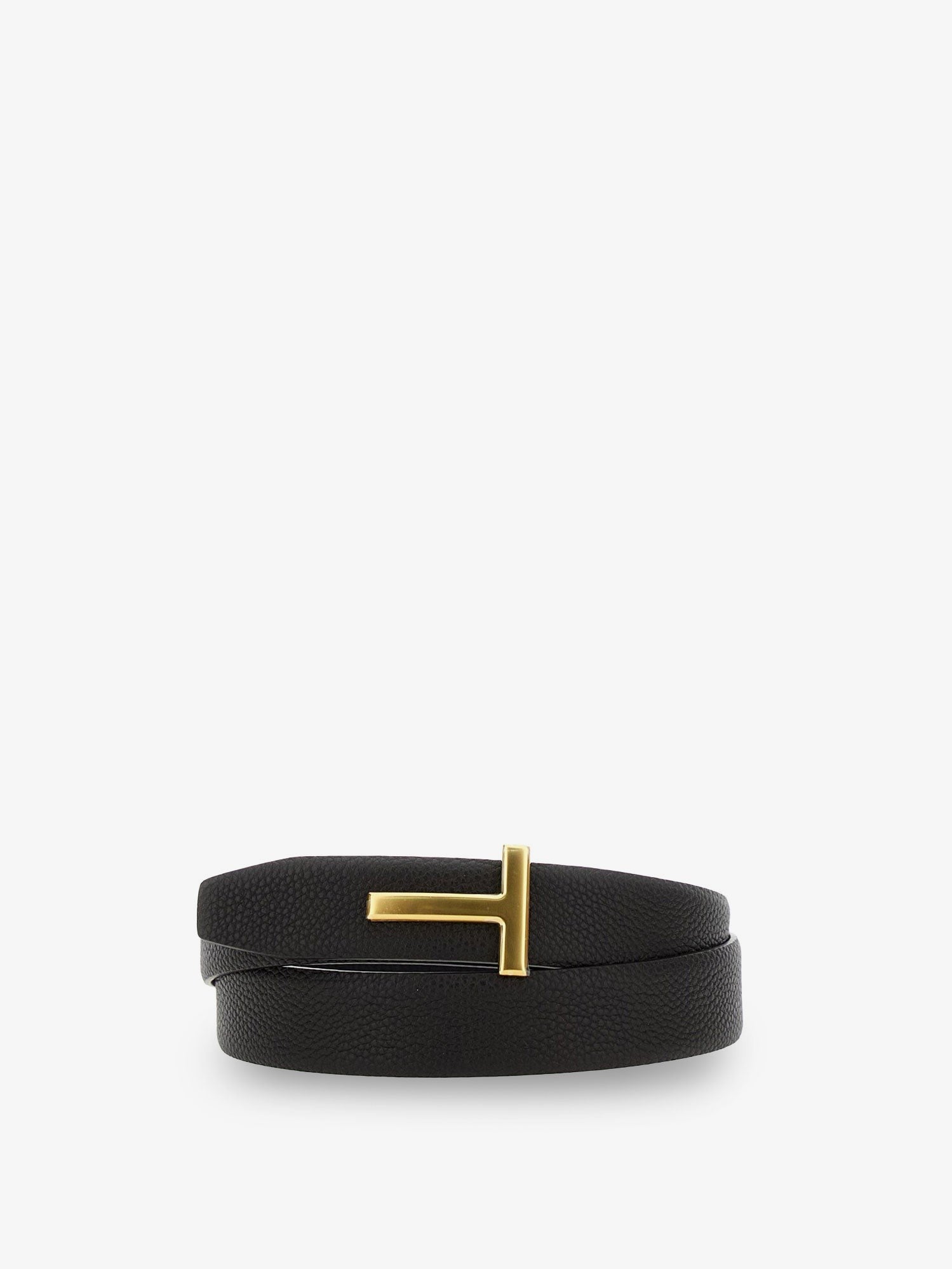 Tom Ford Men's Hammered Reversible Belt Gold