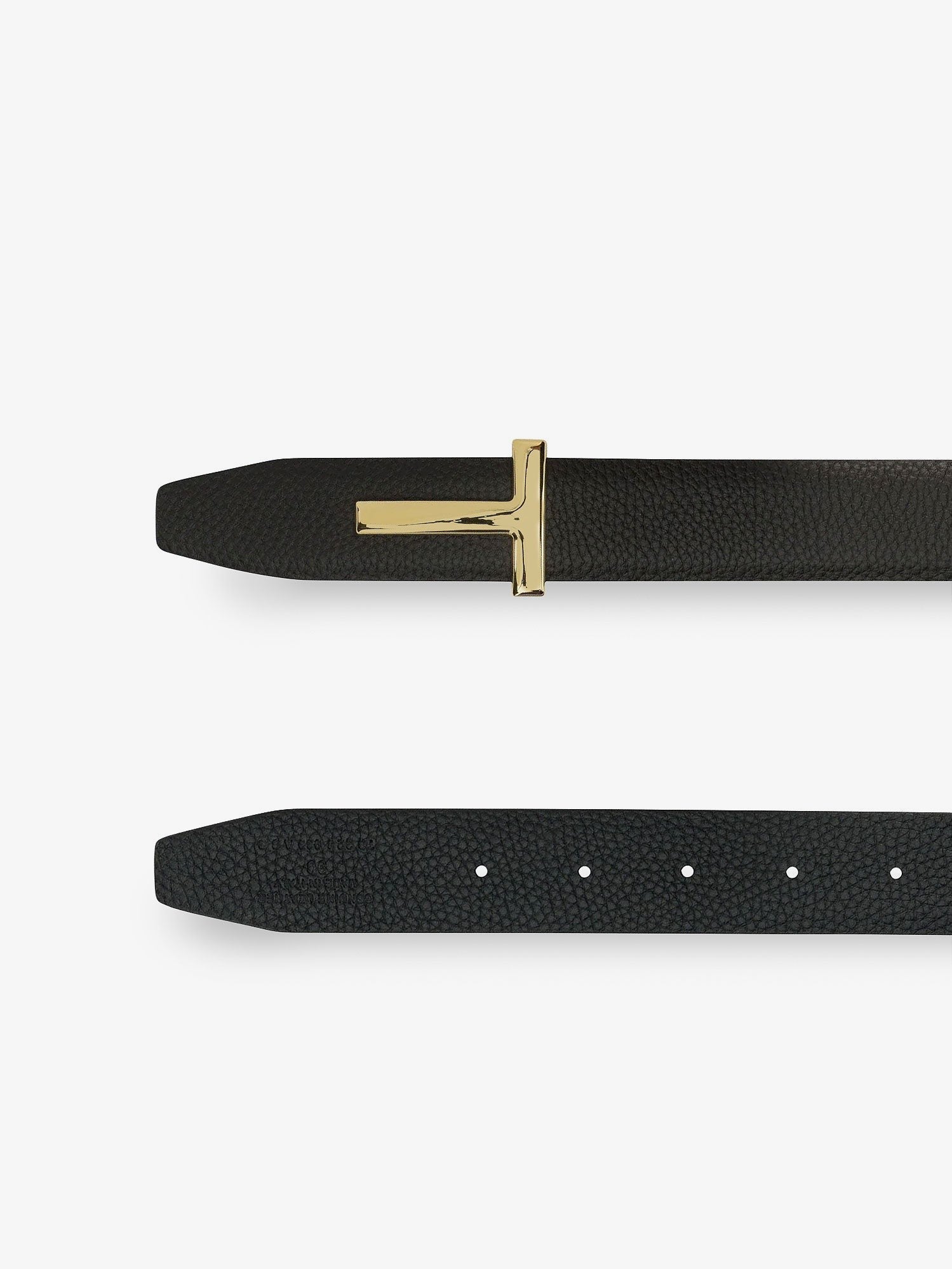Tom Ford Men's Hammered Reversible Belt Gold