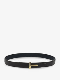 Tom Ford Men's Hammered Reversible Belt Gold