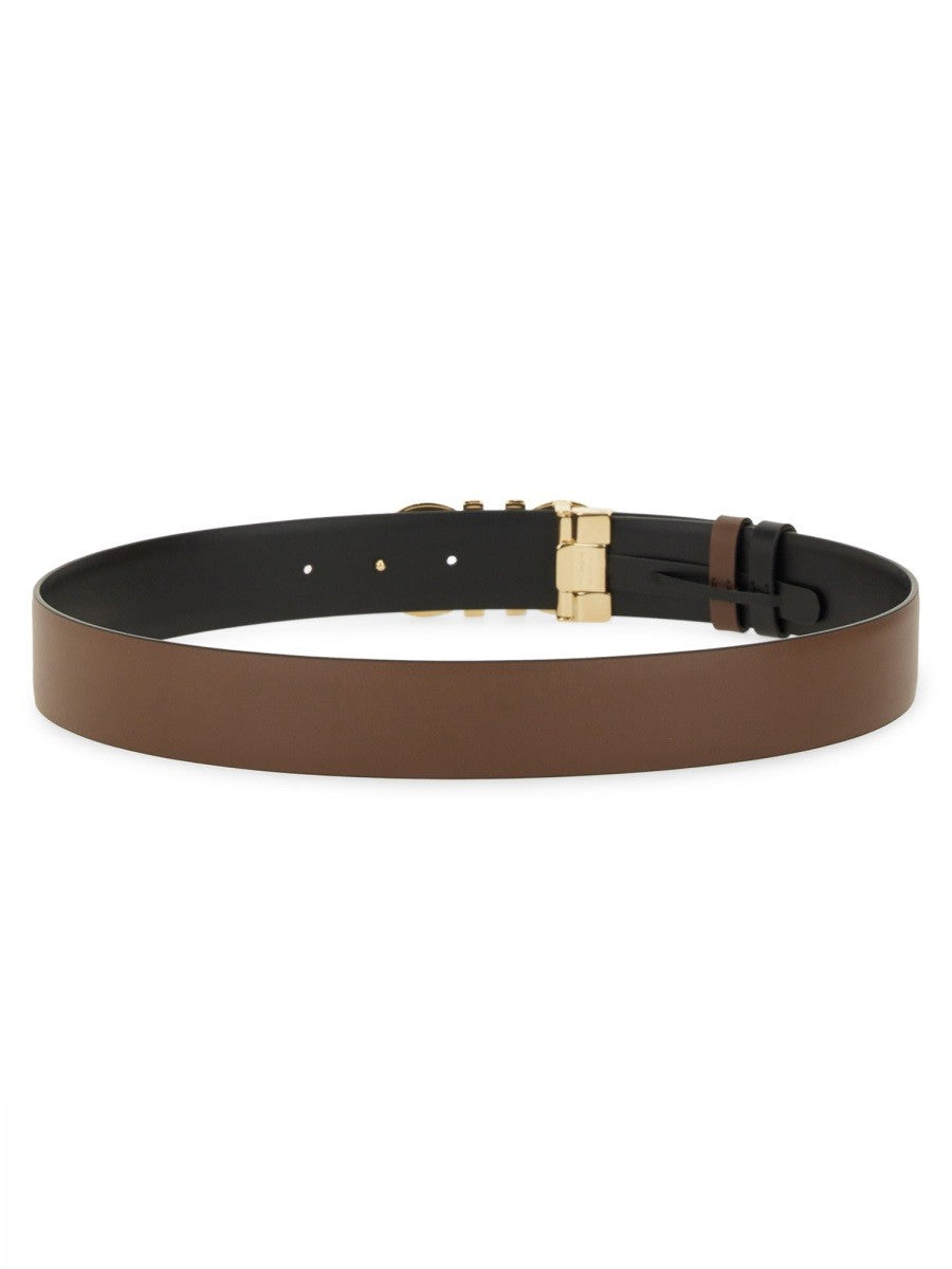 Ferragamo Women's Reversible Hooks Belt Brown