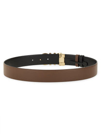 Ferragamo Women's Reversible Hooks Belt Brown