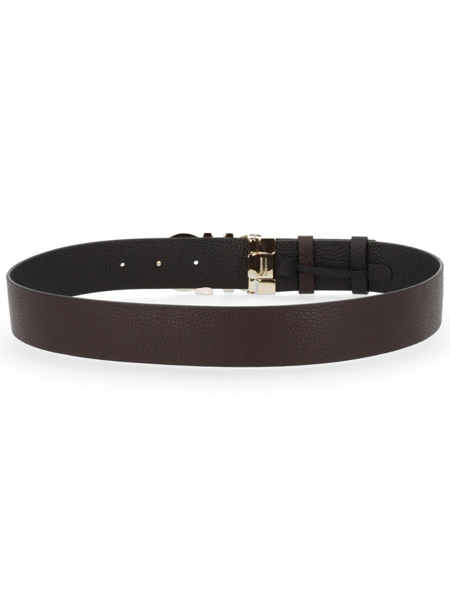 Ferragamo Women's Reversible Hooks Belt Brown