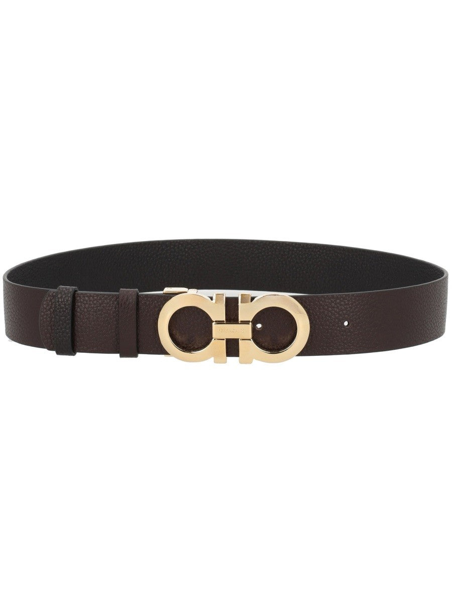 Ferragamo Women's Reversible Hooks Belt Brown