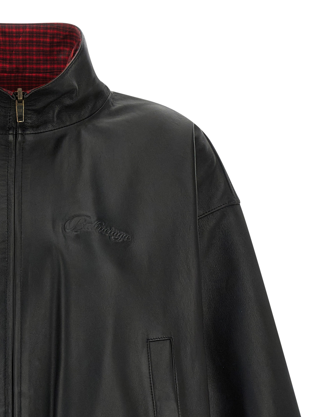 Balenciaga Reversible Leather Jacket Black