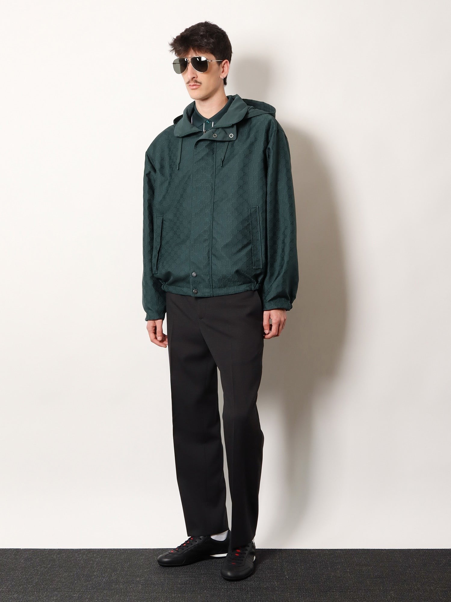 Gucci Men's Reversible Ripstop Cotton Jacket Green