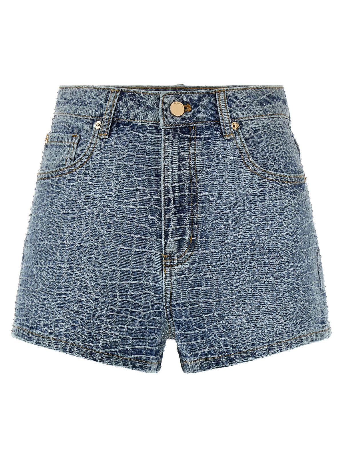 self-portrait Rhinestone Shorts Blue