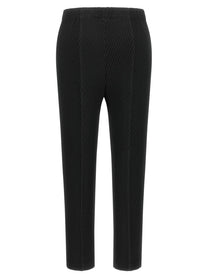 ISSEY MIYAKE Rhombus Pleats Pants Black