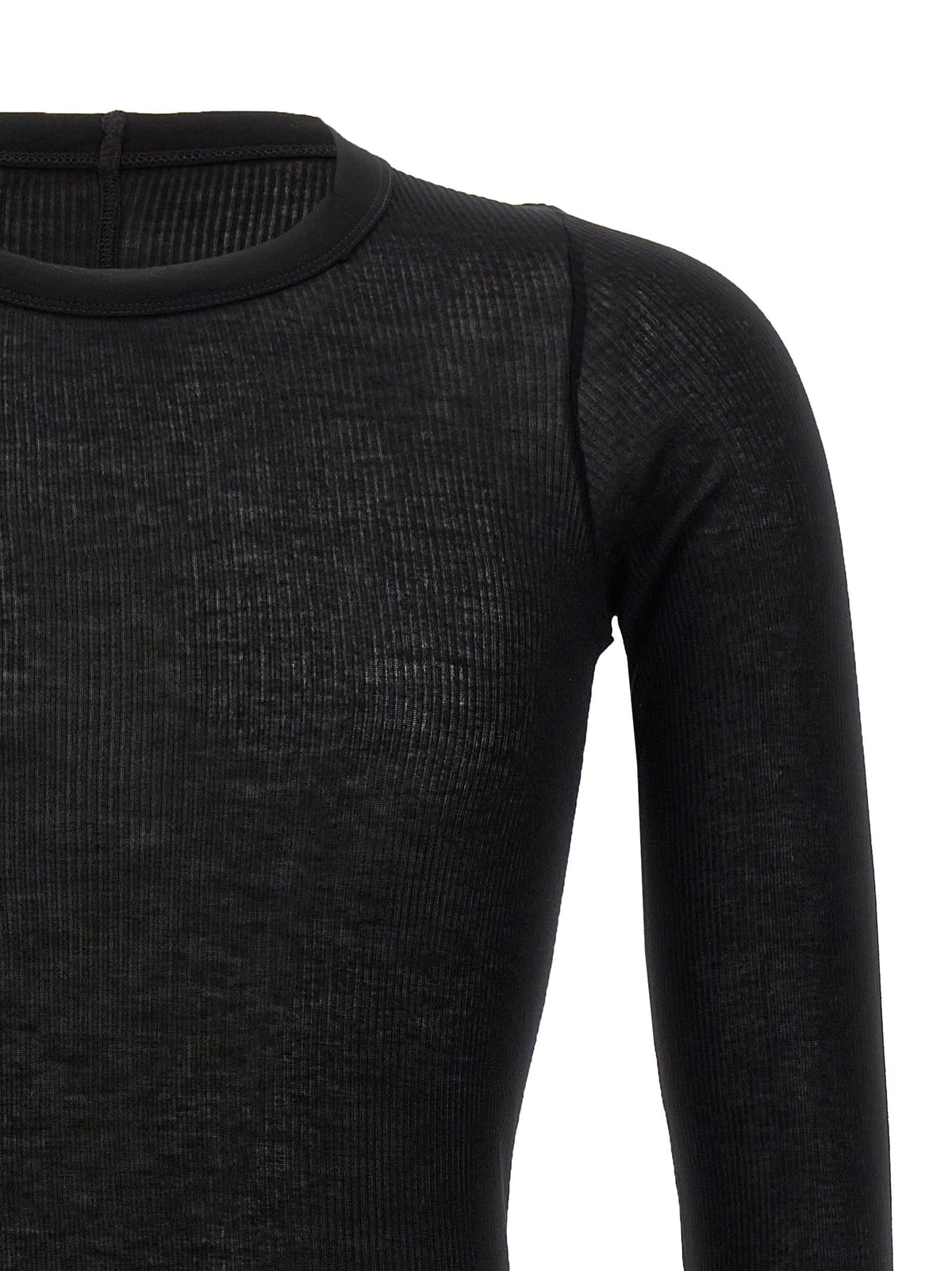 Rick Owens Rib LS Shirt Black, view 3