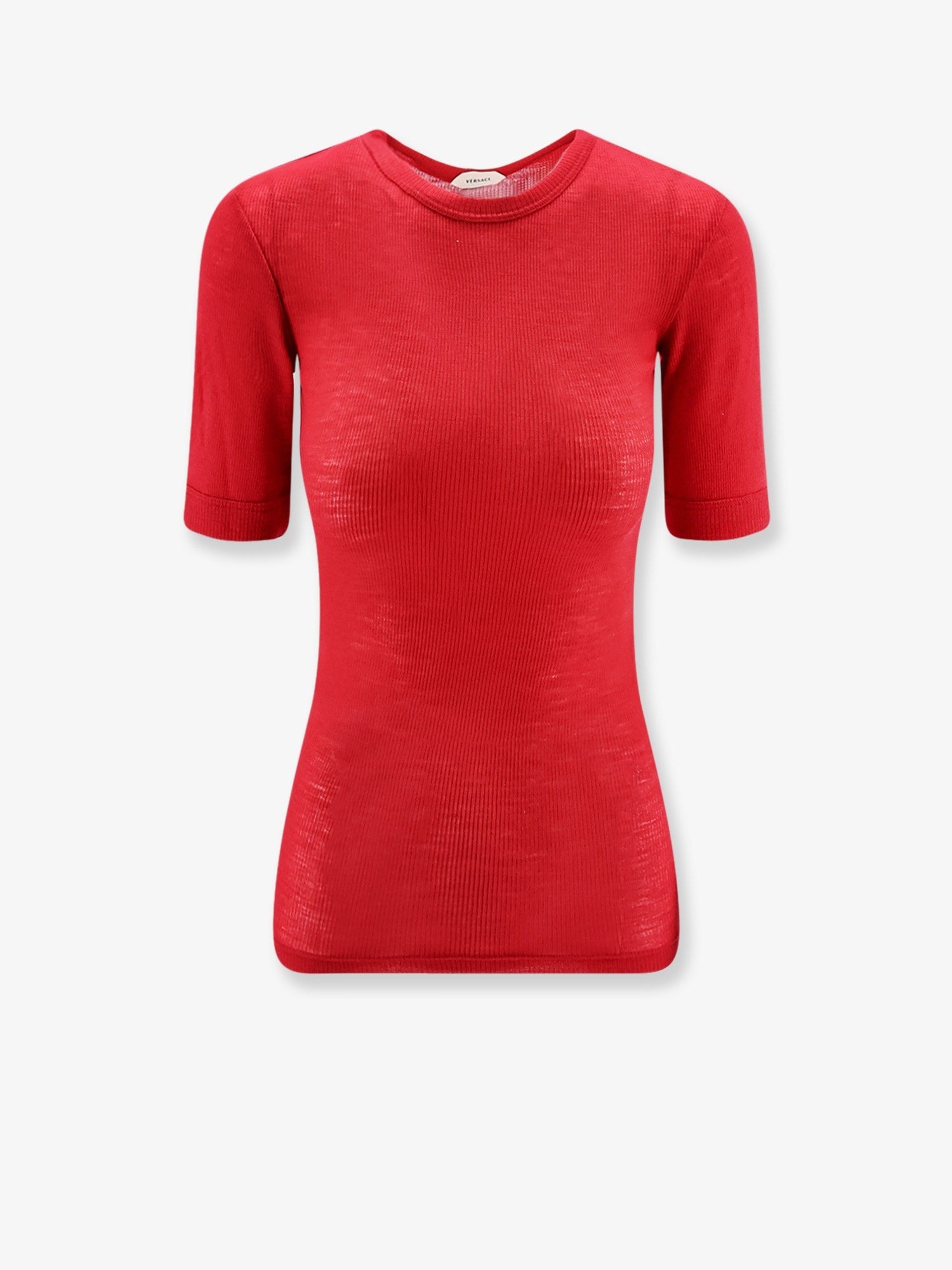 Versace Women's Ribbed Cotton Shirt Red
