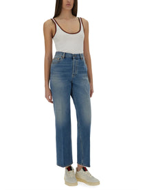 Gucci Women's Ribbed Cotton Tank Top White