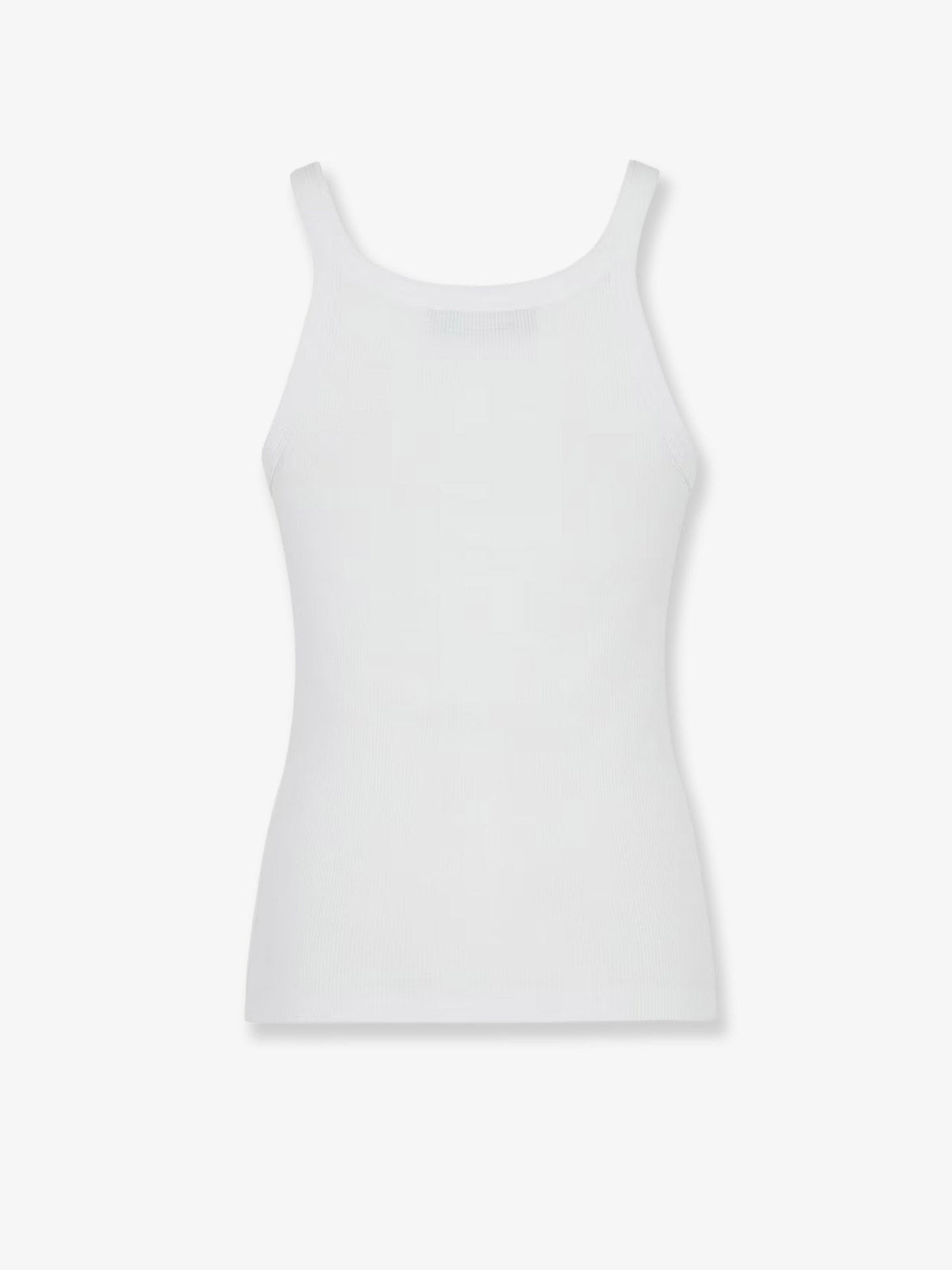 Fendi Women's Ribbed Cotton Tank Top White
