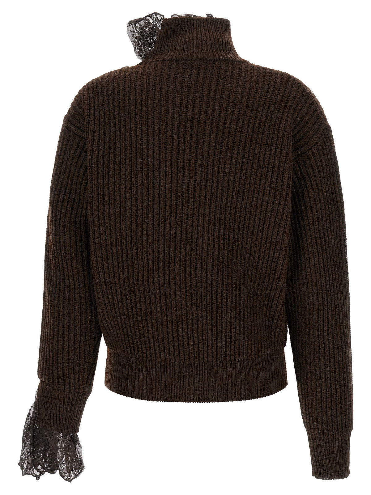 Giuseppe Di Morabito Ribbed Lace Sweater Brown