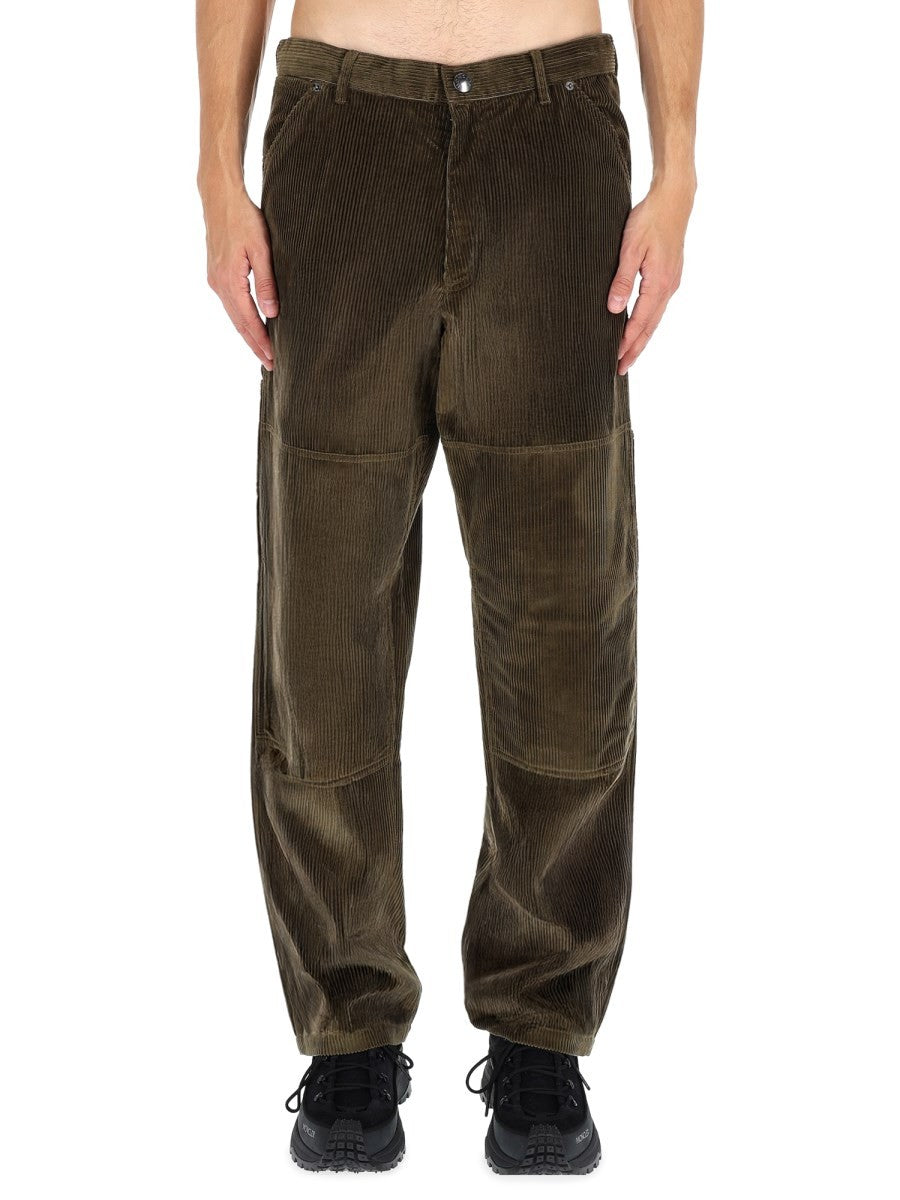 Moncler Men's Ribbed Pants Green
