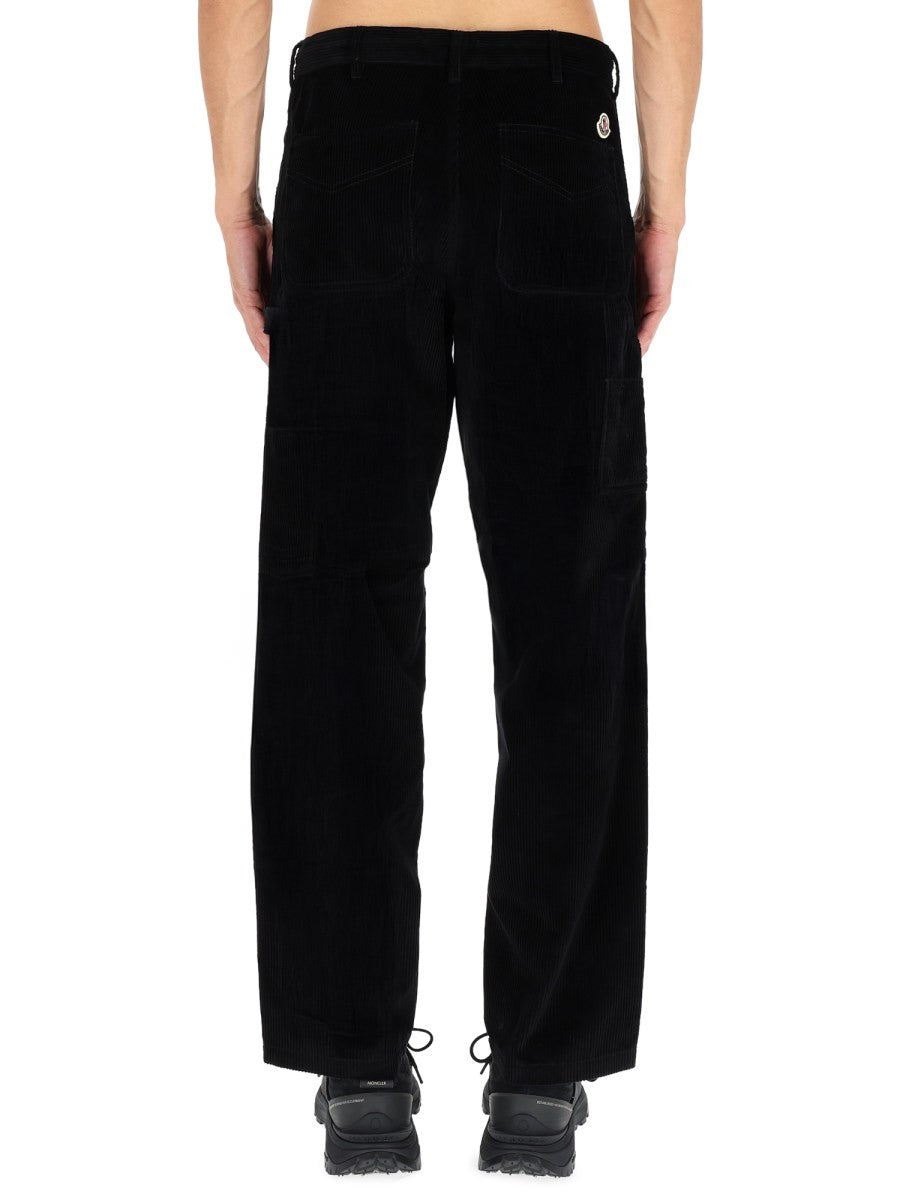 Moncler Men's Ribbed Pants Black, view 4