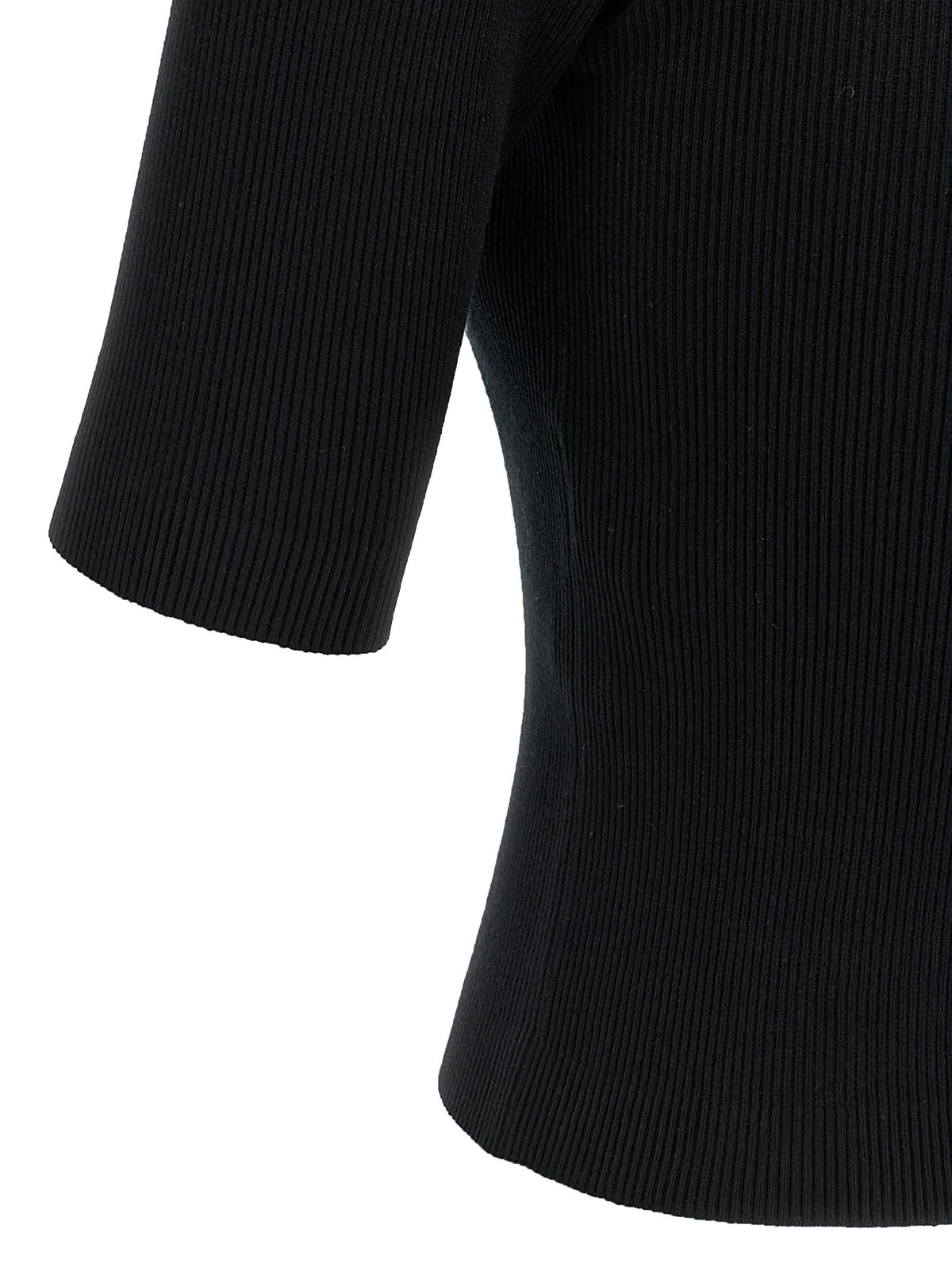 AURALEE Ribbed Polo Shirt Black