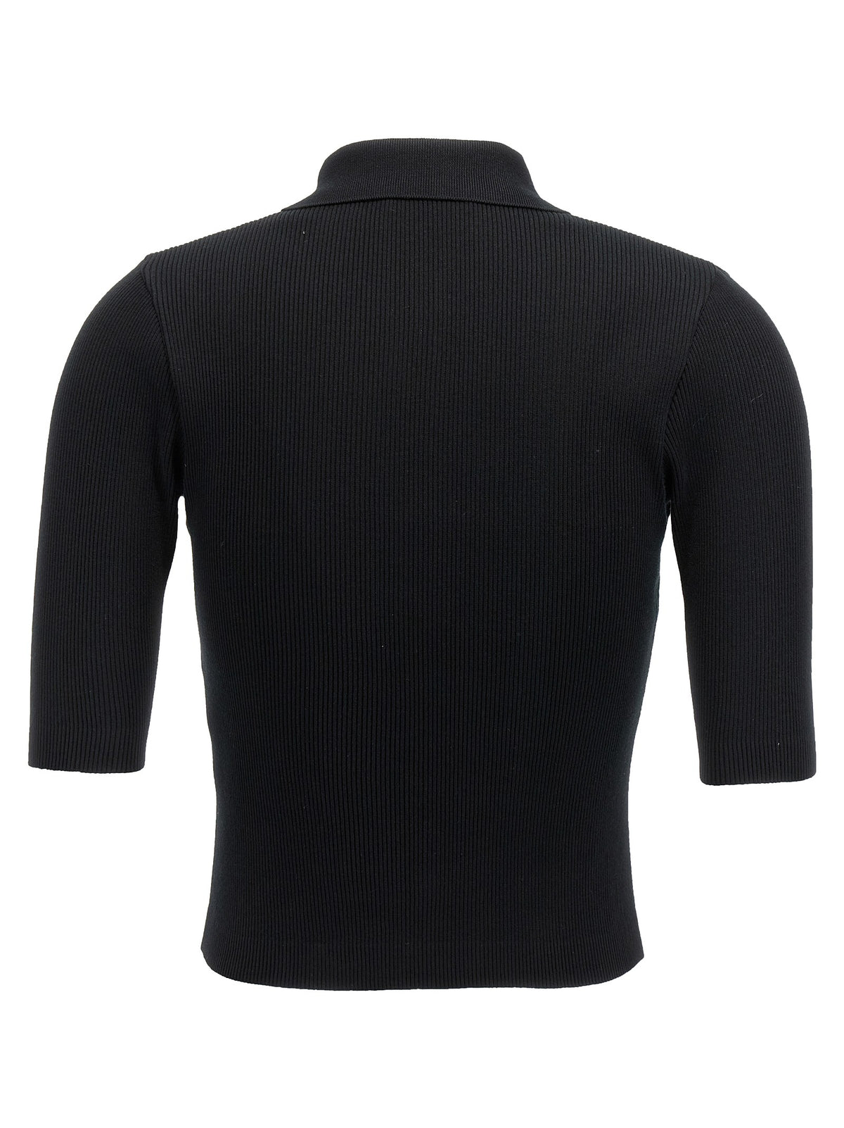 AURALEE Ribbed Polo Shirt Black