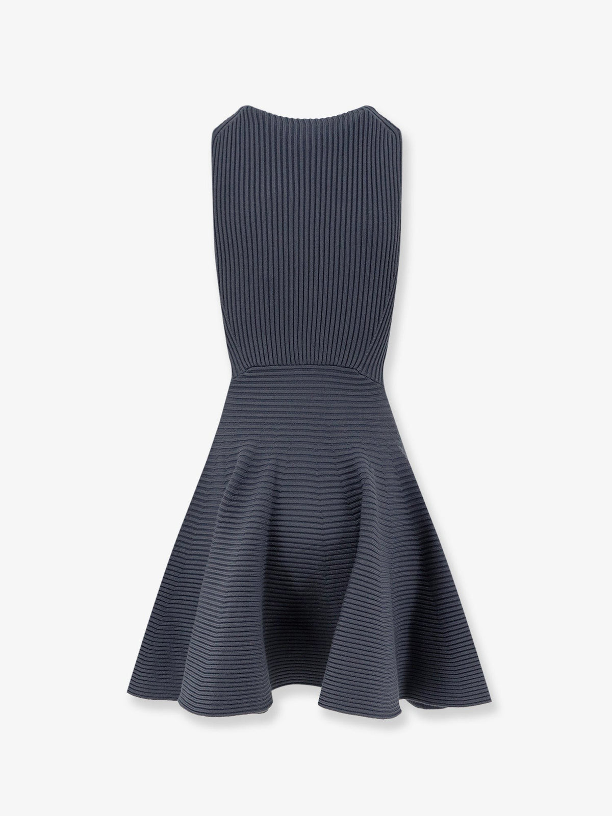 ALAÏA Women's Ribbed Skater Dress Grey